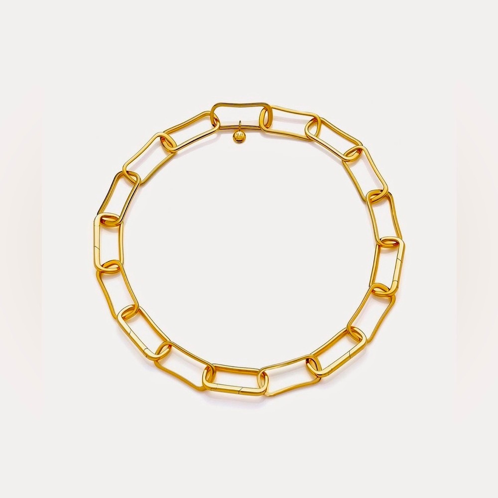 NEW! Monica Vinader Alta Capture Large Link Necklace 18CT GOLD Vermeil 43cm/17'’